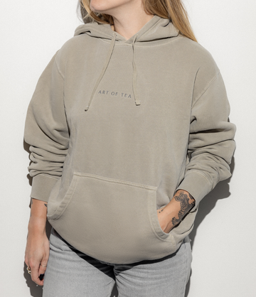 Embroidered hoodie detail – Art of Tea